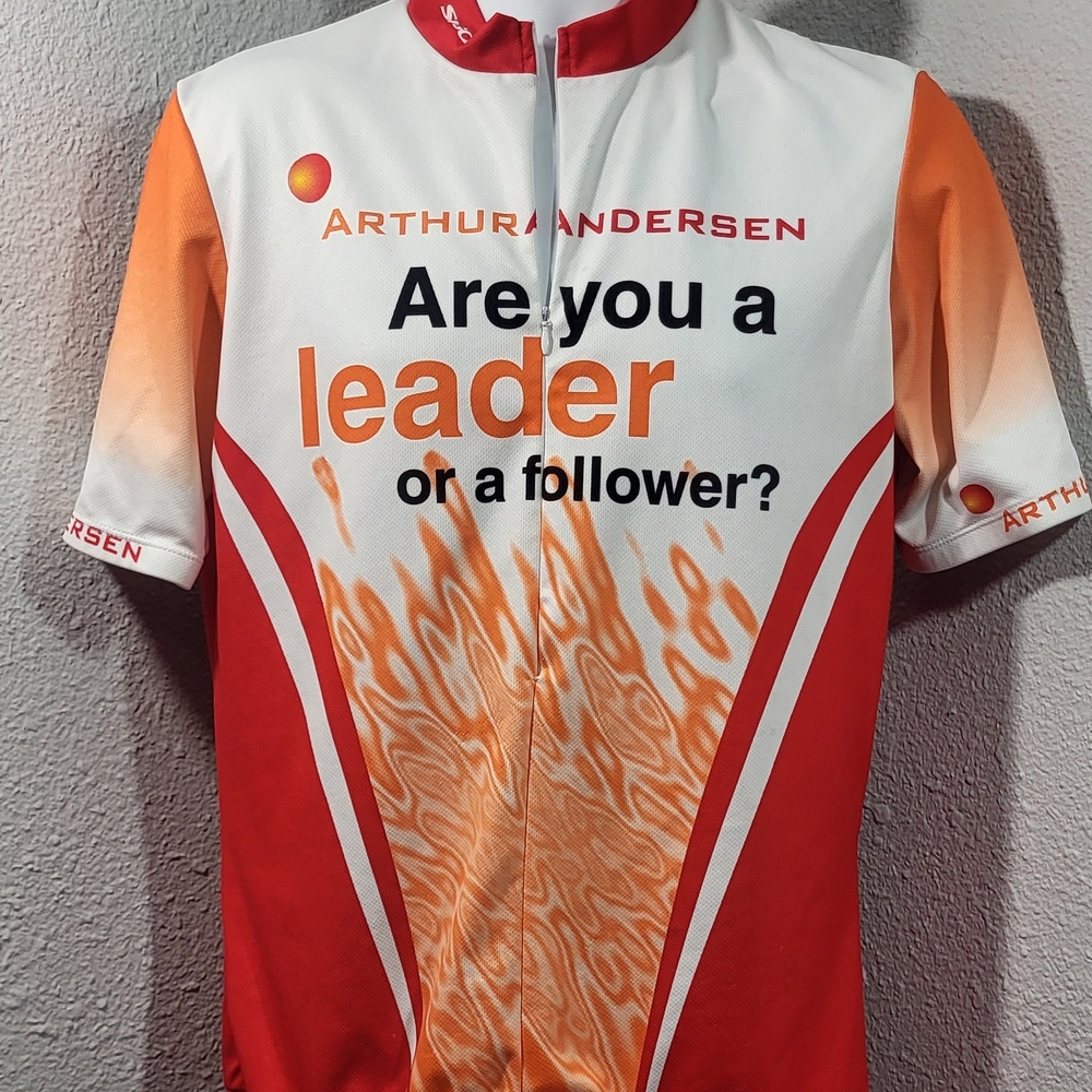 SUGOI White Orange & Red Flame-Graphic Cycling Jersey